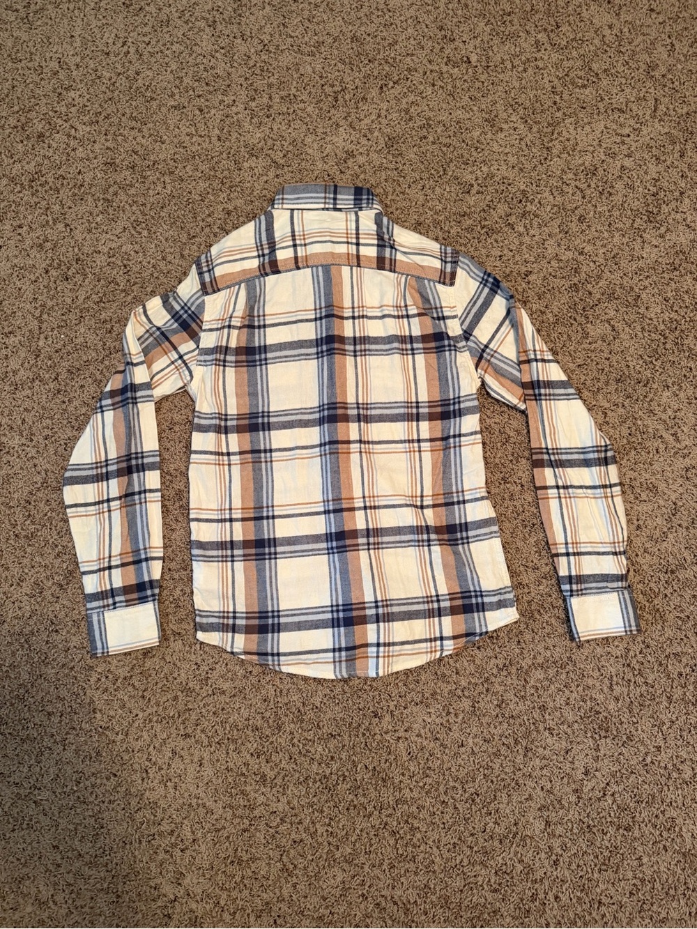 George Men's Cotton Flannel Plaid Button-Up Long Sleeve Pockets Size S 34-36 - Picture 2 of 3